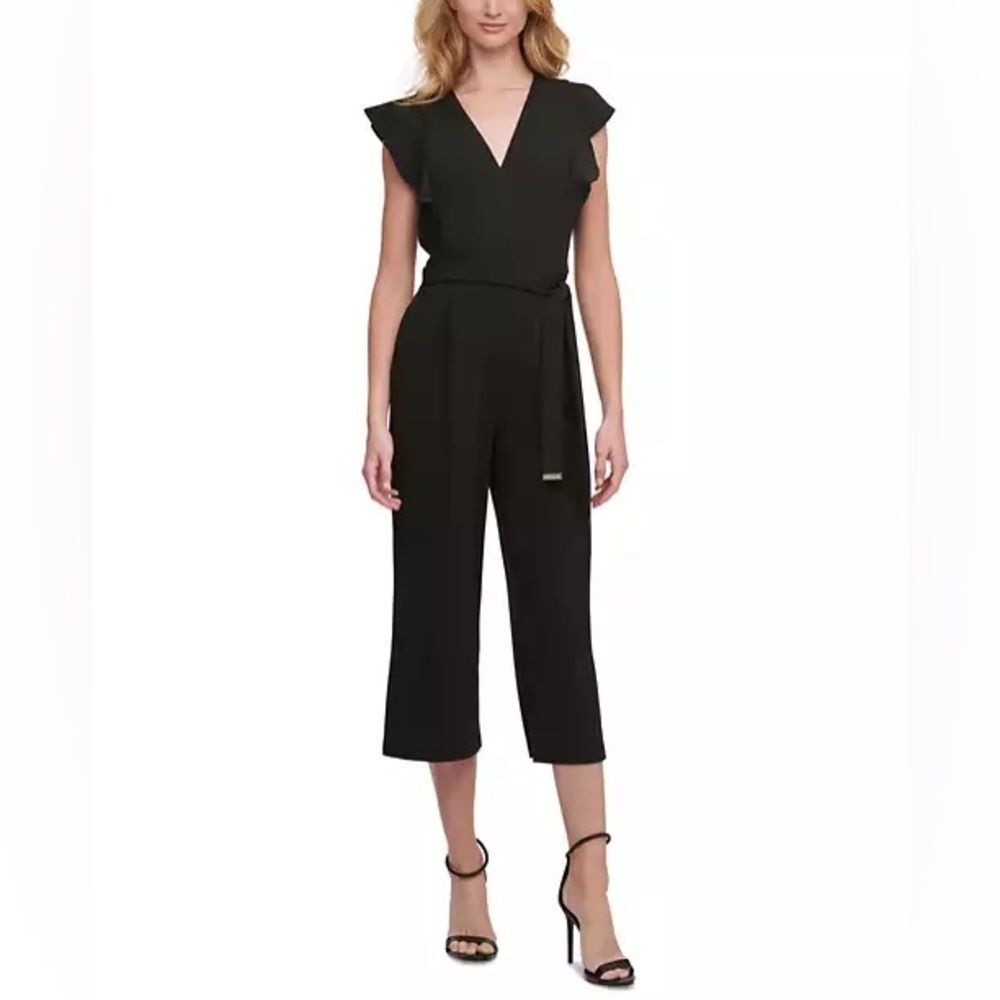 TOMMY HILFIGER Flutter-Sleeve Cropped Jumpsuit | 12